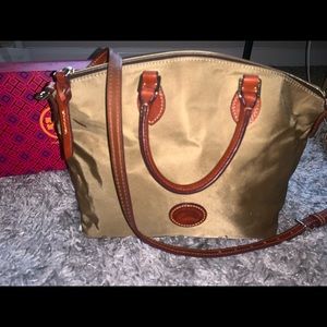DOONEY & BOURKE SATCHEL ITALIAN NYLON AND VACHETTE TRIM